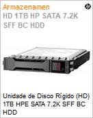Unidade de Disco Rgido (HD) 1TB HPE SATA 7.2K SFF BC HDD  (Figura somente ilustrativa, no representa o produto real)
