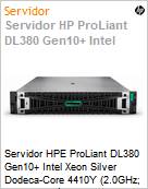 Servidor HPE ProLiant DL380 Gen10+ Intel Xeon Silver Dodeca-Core 4410Y (2.0GHz; 30MB; 12 ncleos) 32GB 1.2TB HD [x2]  (Figura somente ilustrativa, no representa o produto real)