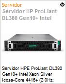 Servidor HPE ProLiant DL380 Gen10+ Intel Xeon Silver Icosa-Core 4416+ (2,0Hz; 37,5MB; 20 ncleos) 32GB 480GB SSD [x2]  (Figura somente ilustrativa, no representa o produto real)