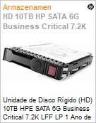 Unidade de Disco Rgido (HD) 10TB HPE SATA 6G Business Critical 7.2K LFF LP 1 Ano de Garantia 512e ISE Multi Vendor HDD  (Figura somente ilustrativa, no representa o produto real)