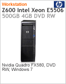 XV096LA - Desktop-PC de alta performance Workstation HP Z600 Intel Xeon Quad-Core E5506 (2.12GHz) 4GB 500GB DVD-RW Windows 7 Professional 64 NVIDIA Quadro FX580