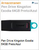 Pen Drive Kingston Exodia 64GB Preto/Azul (Figura somente ilustrativa, no representa o produto real)