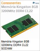 Memria Kingston 8GB 3200MHz DDR4 CL22 SODIMM (Figura somente ilustrativa, no representa o produto real)