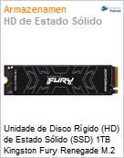 Unidade de Disco Rgido (HD) de Estado Slido (SSD) 1TB Kingston Fury Renegade M.2 2280 NVMe  (Figura somente ilustrativa, no representa o produto real)