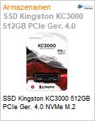 SSD Kingston KC3000 512GB PCIe Ger. 4.0 NVMe M.2 (Figura somente ilustrativa, no representa o produto real)