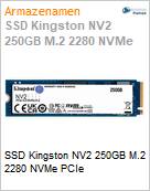 SSD Kingston NV2 250GB M.2 2280 NVMe PCIe (Figura somente ilustrativa, no representa o produto real)